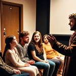 **A captivating storyteller engaging their audience**: "A person telling a compelling story with expressive gestures, captivating audience attention. Warm, inviting atmosphere. High-quality image, storytelling concept."