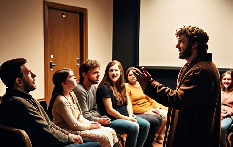 **A captivating storyteller engaging their audience**: "A person telling a compelling story with expressive gestures, captivating audience attention. Warm, inviting atmosphere. High-quality image, storytelling concept."