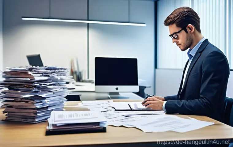 한글 OCR 기술 발전 - **Prompt: The Evolution of Document Processing from Manual to AI-Powered**
    A split image, showca...