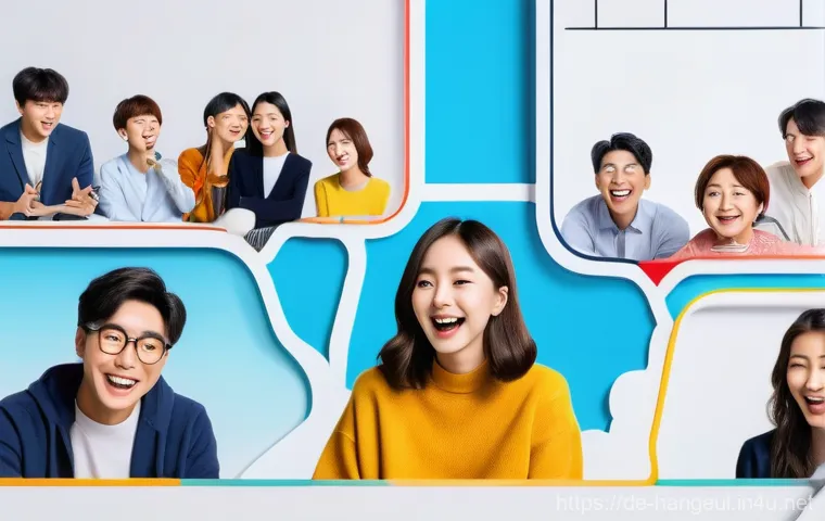 한글과 한국 영화 자막 - A bright and tidy study space. A person in their late teens or early twenties, wearing neat, everyda...