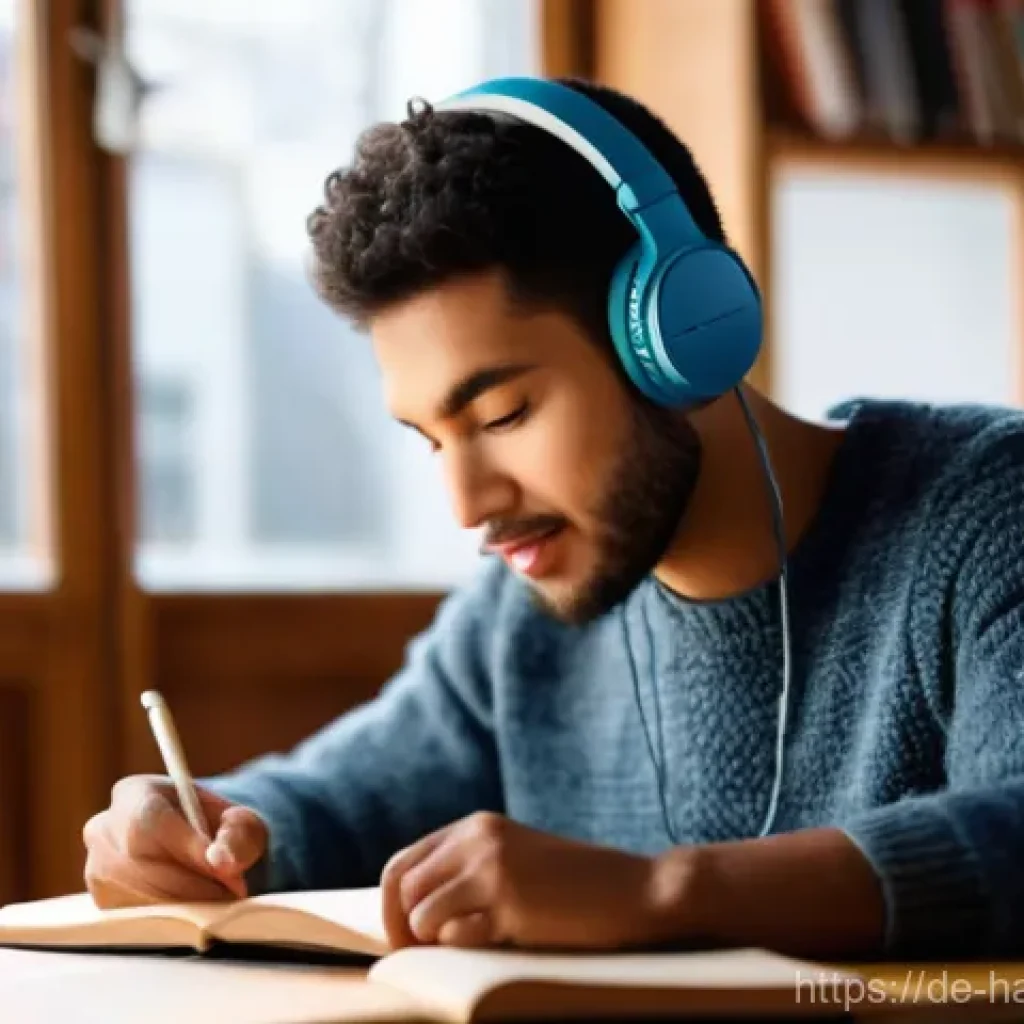 한글과 외국인의 발음 오류 - **Individual Language Practice:** A young adult, 20-30 years old, of diverse ethnicity, fully clothe...