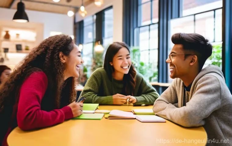 한글과 외국인의 발음 오류 - **Individual Language Practice:** A young adult, 20-30 years old, of diverse ethnicity, fully clothe...